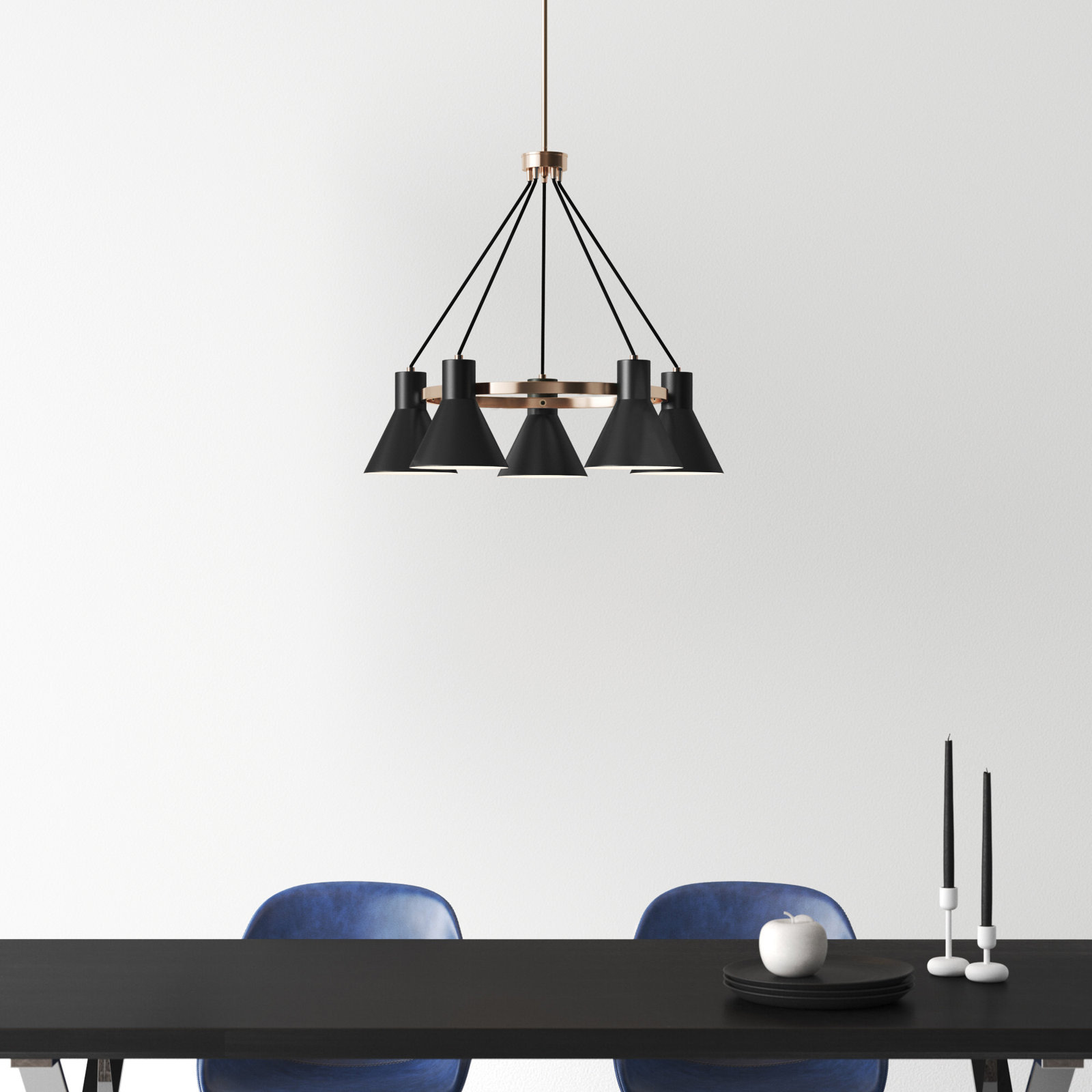 Byers 5-Light Chandelier, Satin Bronze, No