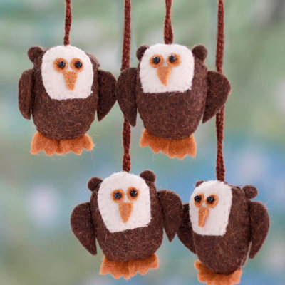 3.5'' Handmade Fabric Animals Hanging Figurine Ornament