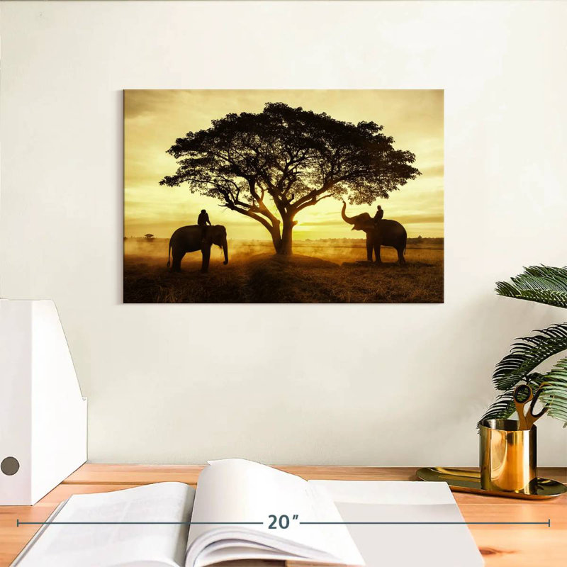 Silhouette d'un couple d'éléphants Brampt