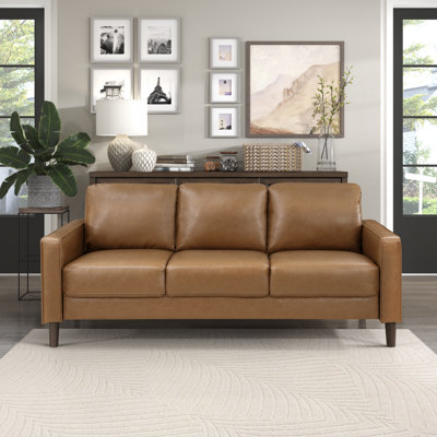 Mitka 77" W Faux Leather Sofa 