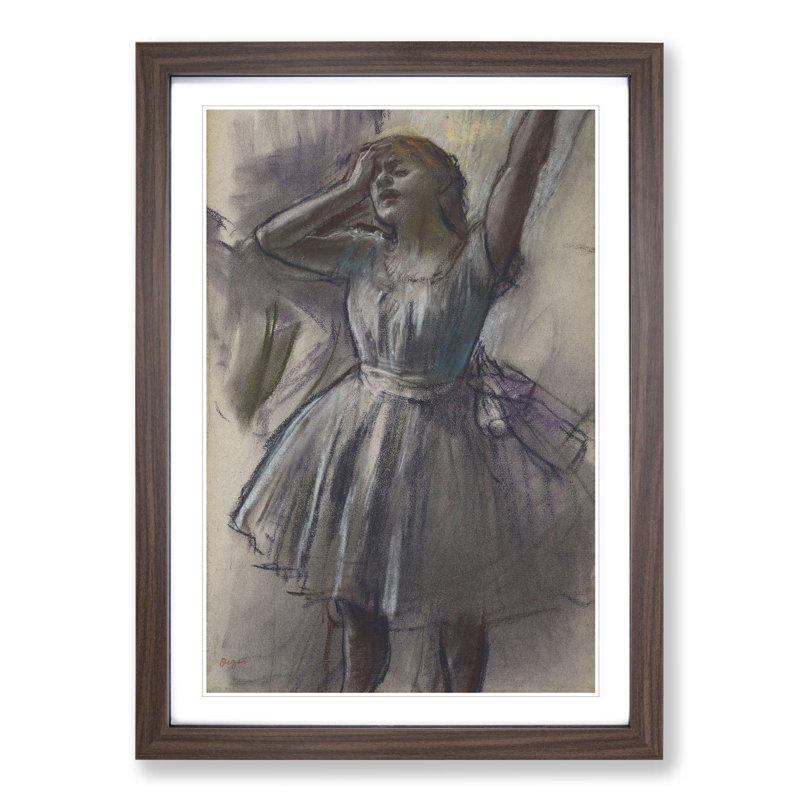 Study of a Ballet Ballerina Dancer Vol.5 by Edgar Degas - Framed Print, Walnut Framed, 48cm H x 36cm W x 2cm D