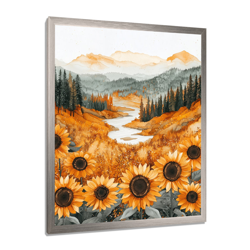 Doanh - impressions sur toile florales, Argent argent, H 20 po x l 12 po, Reproduction encadrée sans passe-partout