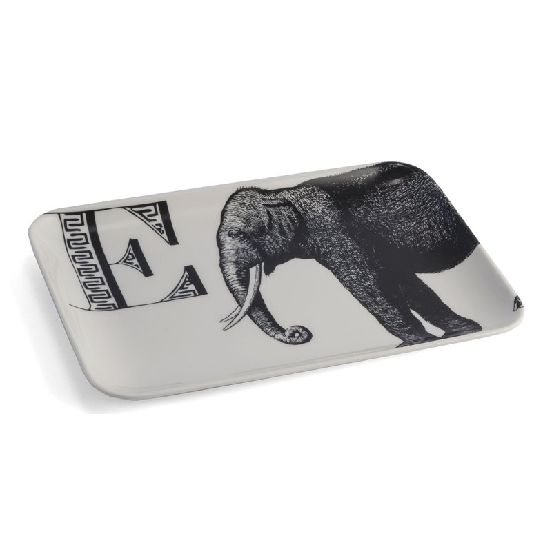 Plateau en mélamine alphabet éléphant e Wulff