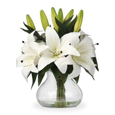 Fleur de lys artificielle, fleurs de lys artificielles pour vase, fleurs artificielles en soie pour décoration de fête de mariage