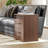Set of 2 End Table with Charging Station,Side Sofa Table with Drawers, Nightstand with Power Outlets-2001737556