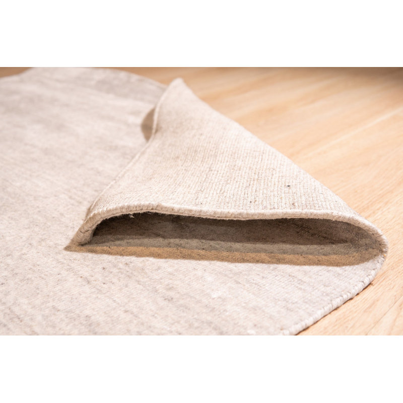 Ivory Hand-Knotted Wool Viscose Striated Texture Geometric Modern Contemporary Carpet Rug, 10' x 14'