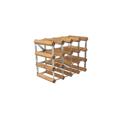 Boryana 16 Bottle Solid Wood Standard Wine Bottle Rack Brown