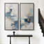 "Blue Gold", art mural abstrait géométrique pour salon - ensemble de 2, reproduction d'art encadrée sur toile 60 po x 20 po x 2 po, 60 po x 30 po x 2 po-129582599-129582597