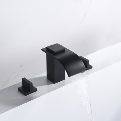 SUMERAIN Deck Mount Waterfall Roman Tub Faucet with Brass Valve, High Flow  Tub Filler with 2 Knob Handle