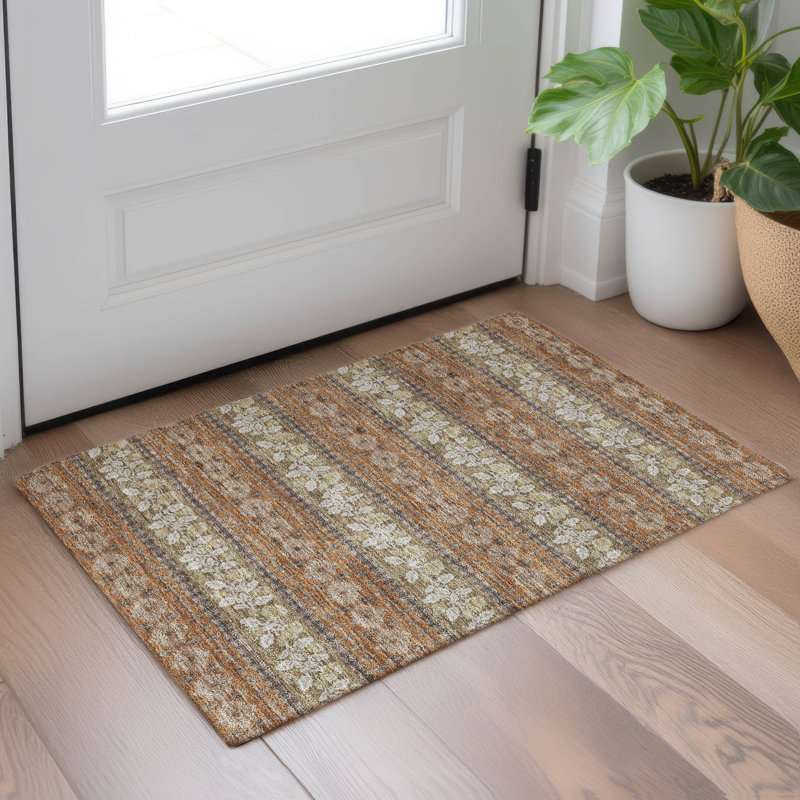 Tapis intérieur / extérieur lavable à la machine Chantille ACN2465, Terracotta, 1 pi 8 po x 2 pi 6 po