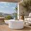Table basse d'extérieur avec conception cannelée ondulée, sans assemblage pour patio, jardin ou balcon