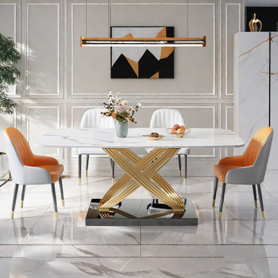 Modern luxury rectangular dining table sets