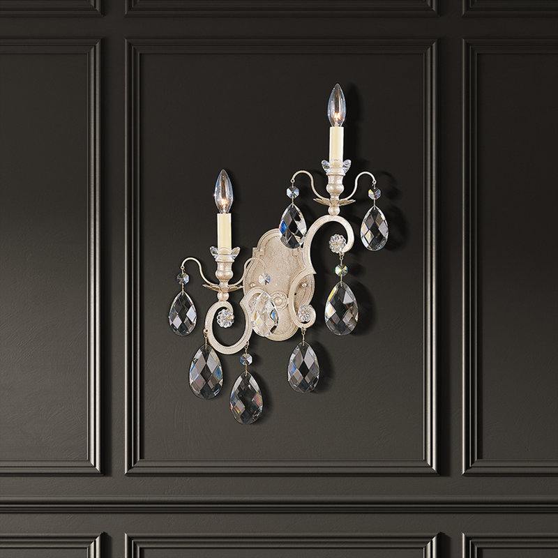 Renaissance 2 - Light Candle Wall Light, Heirloom Gold, Left, Handcut Clear