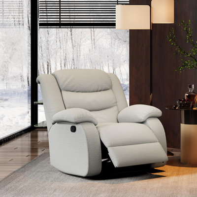 37'' Wide Manual Recliner Chair, Modern Fabric Reclining Sofa Chair With Armrest And Back