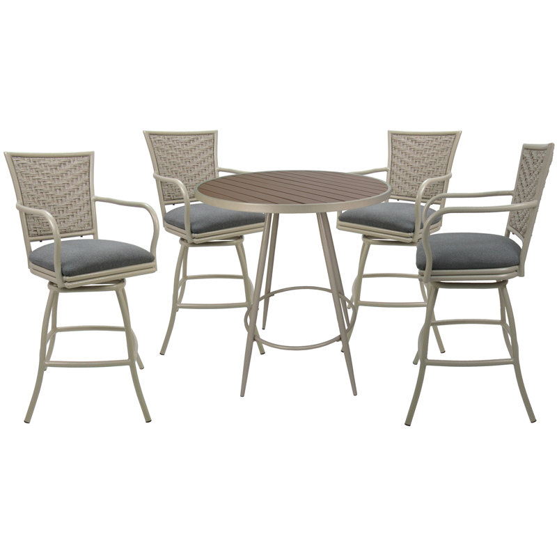 Tabouret de bar Ayeza, Lin gris foncé