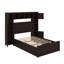 Lit double en bois avec armoire, tablette et prises, lit gigogne simple-1765851859