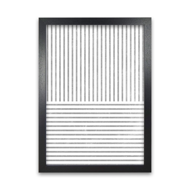 Mid Century Texture Lines C - Print, Black Frame, 42cm H x 30cm W x 3cm D