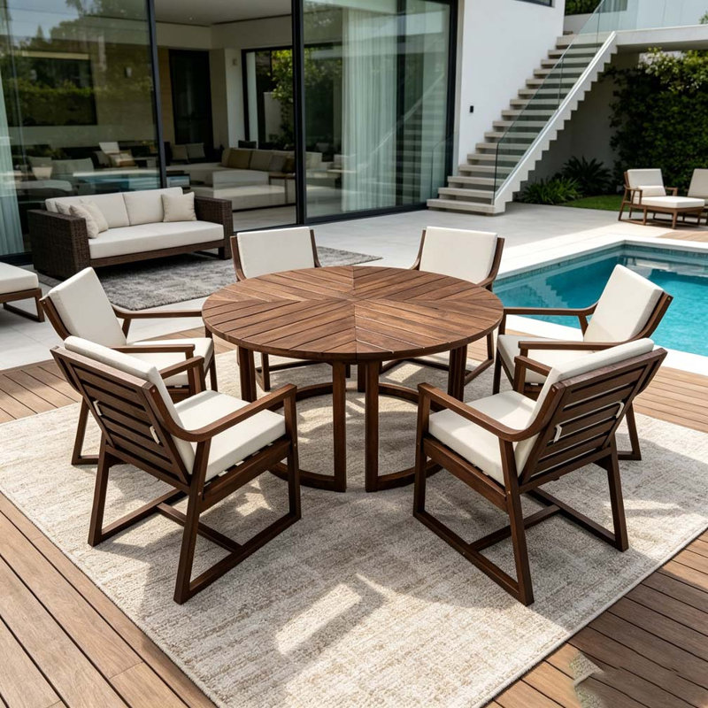 Ensemble de table de salle à manger de patio, Moka
