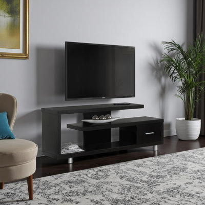 Javante 60" TV Stand, Art-Deco inspired dark brown, 59.73'' W X 15.54'' D X 23.88'' H