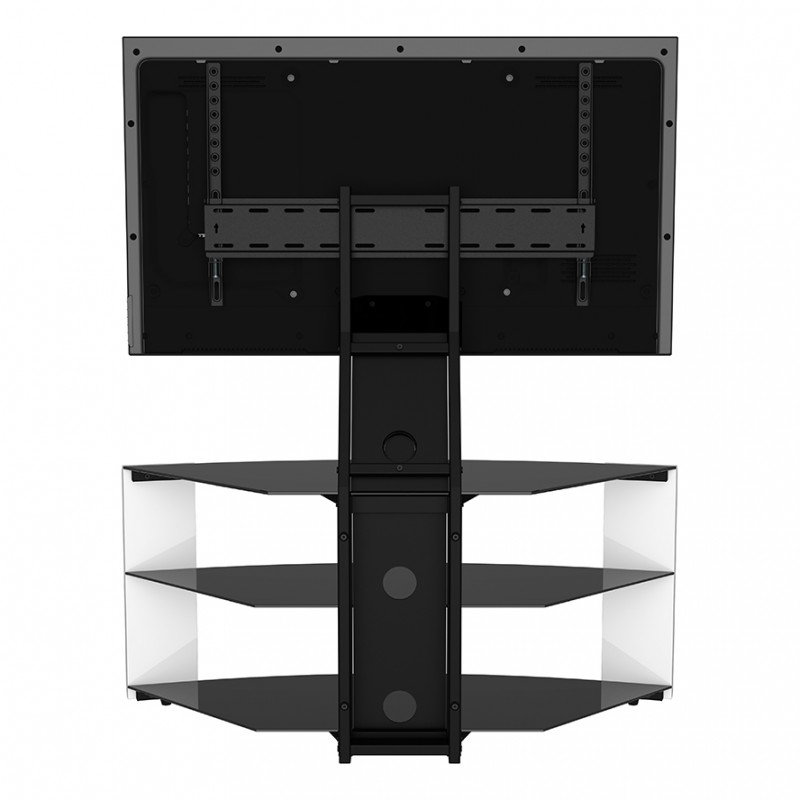 1.08m Corner TV Stand with Mount for TVs up to 65"- Gloss White