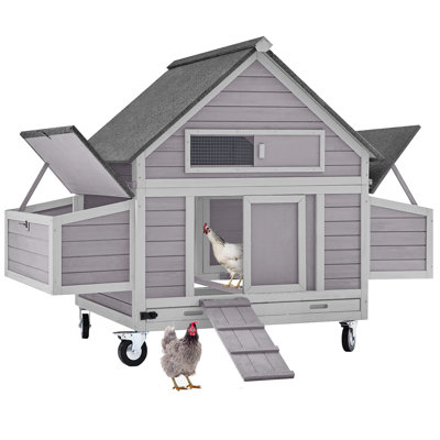 Cage à poulets avec roulettes