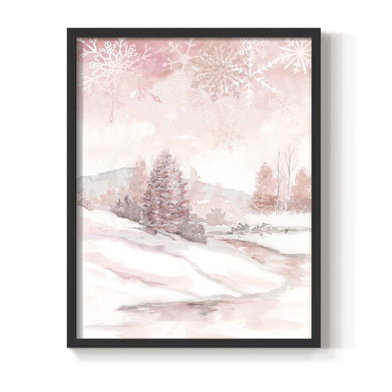 «Blush Winter», reproduction encadrée - bois massif, Noir, H 20 po x l 16 po