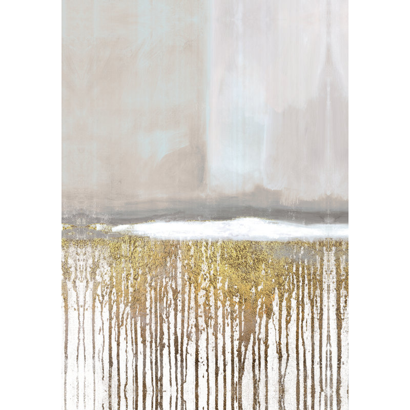 Drippy Gold - Wrapped Canvas Art Prints, 91cm H x 61cm W