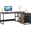Bureau d'ordinateur en L 59 pouces avec tiroirs et tablettes de rangement (sans la chaise)