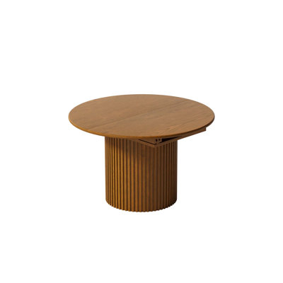 Round Extendable Wood Dining Table