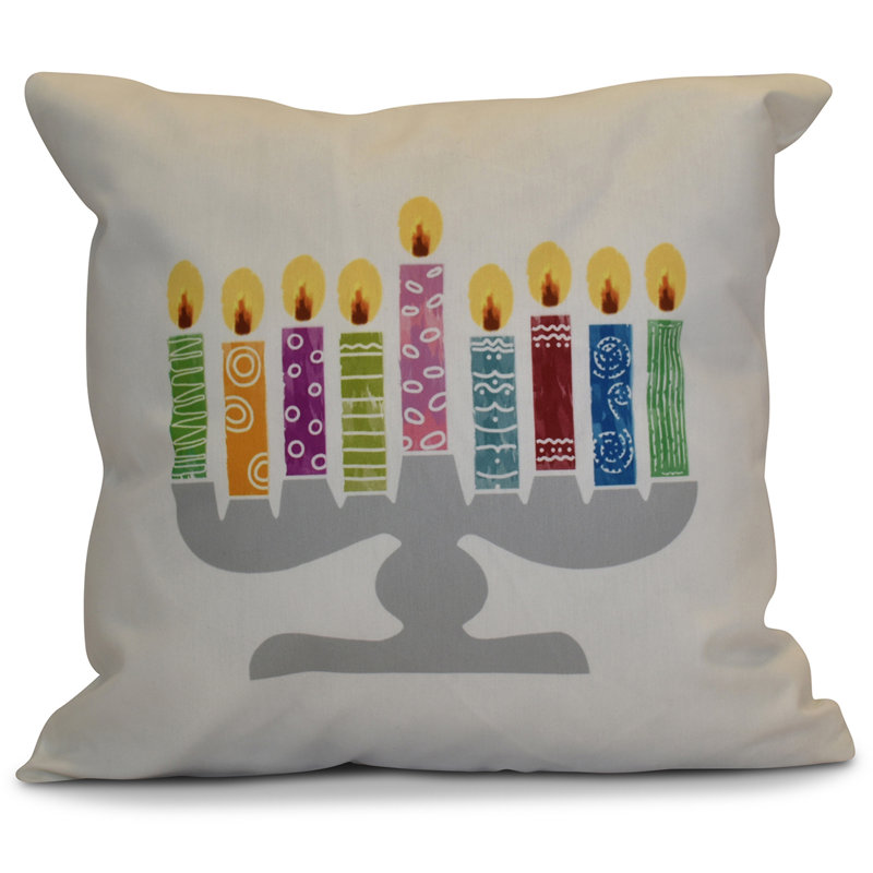 Coussin décoratif Hanoukka 2016, Blanc, H 16 po x l 16 po x P 2 po