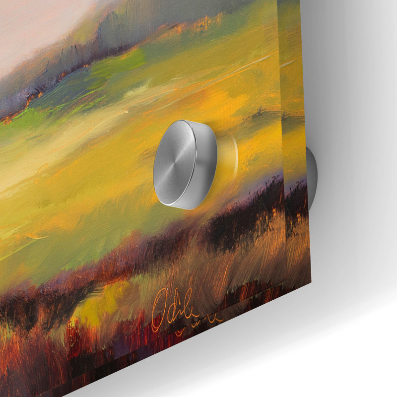 Art mural en verre 48 po x 24 po «Spring Grasses» par Odile Lark Manor ™