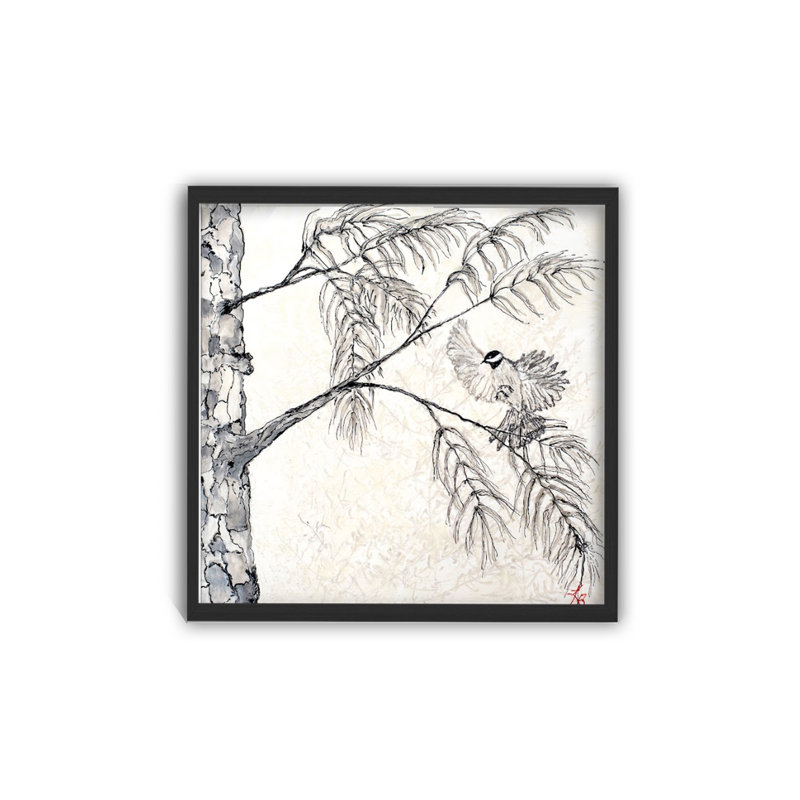 «Monoscape XX» par Karen Biery - reproduction d'art, H 12 po x l 12 po, Cadre flottant noir