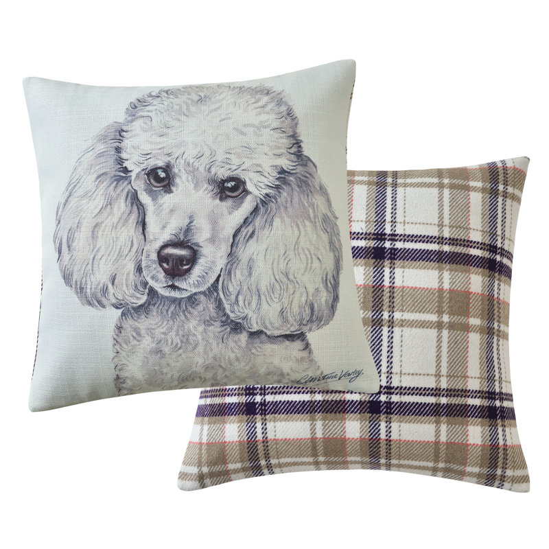Plaid Beige Square Throw Cushion