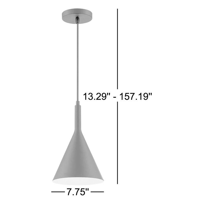 Laroche 1-Light Dimmable Dome Pendant with Adjustable Height, Burnished Brass, 13.29" H x 7.75" W x 7.75" D
