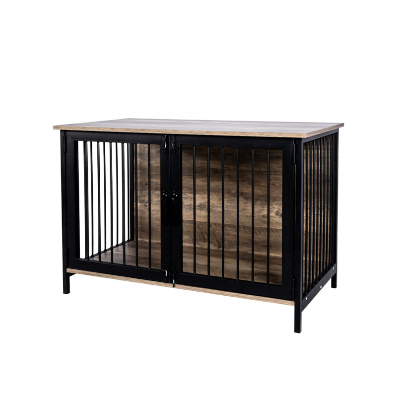 Chenil d'intérieur confortable en bois pour chien - Cage sécurisée pour chiens de taille moyenne / grande