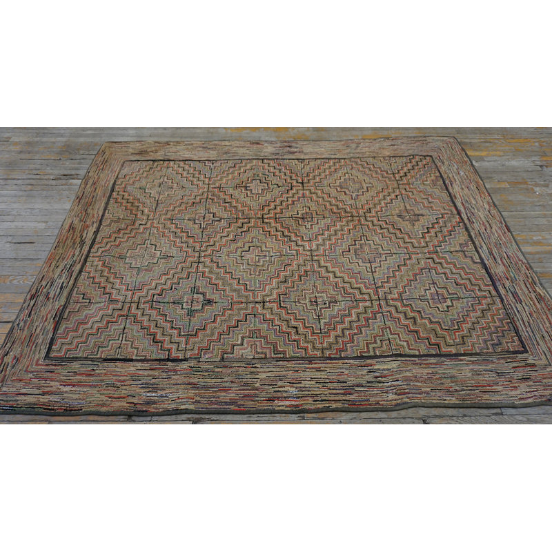 Tapis à poils bouclés Antique American Hooked America Allover