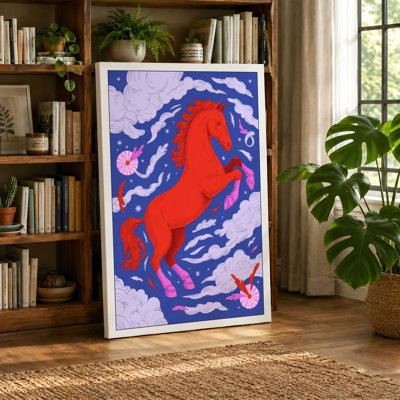 Rearing Horse in Motion Modern - Wrapped Canvas