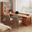 Bureau en L Burlywood avec verre en L et bois massif-340035330-340035388