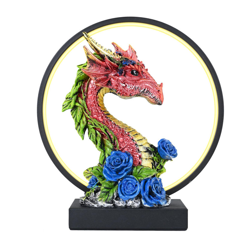 Dragon Statue Lamp, Multicolor