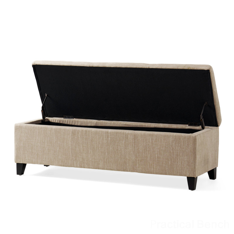 Connie Upholstered Ottoman, Sand Fabric