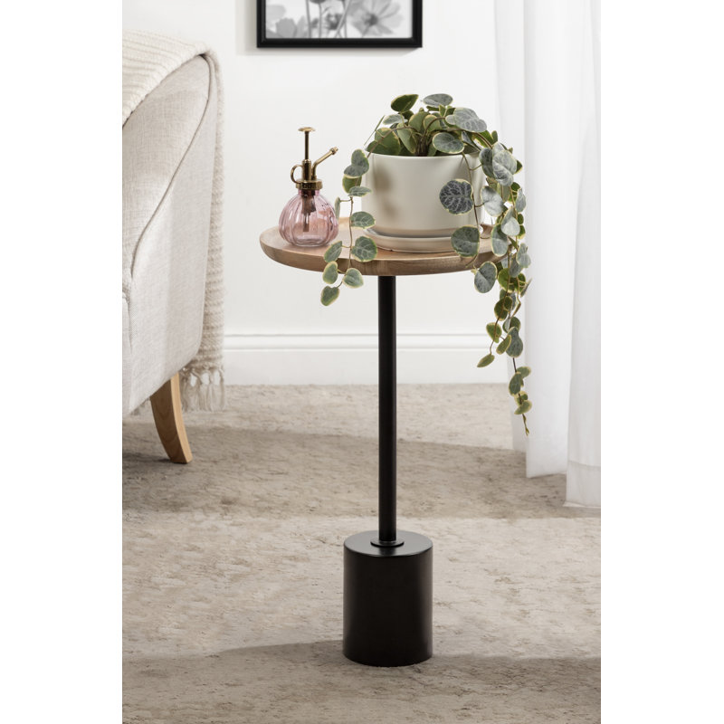 Table de bout Armengol, Noir, 24'' H X 14'' W X 14'' D, Naturel