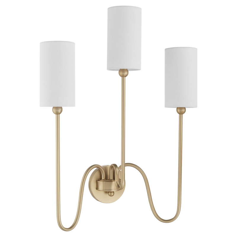 CHARLOTTE 3 Light Wall Mount, Aged Brass