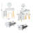 LED Lighted Dressing Table with Glass Top and Extendable Sides