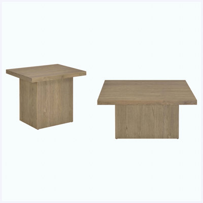 Modern 2-Piece Coffee Table Set, Functional Living Room Center and Accent Table Set