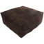 Repose-pieds carré en cuir brun foncé Sharita-88409216
