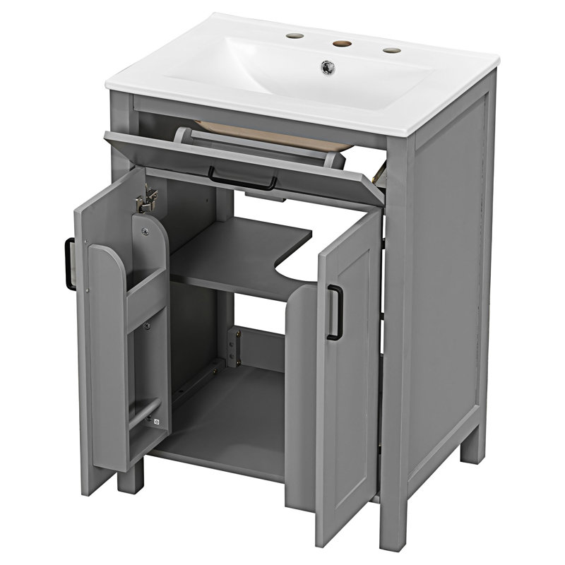 Ensemble de meuble-lavabo avec lavabo en céramique