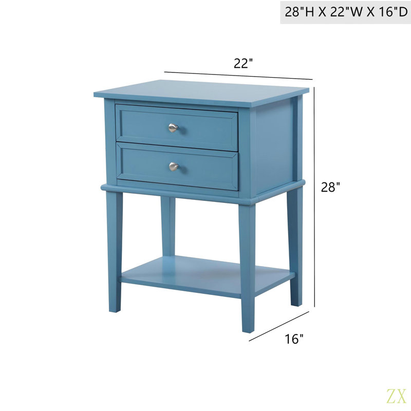 Table de chevet chic et contemporaine, Bleu