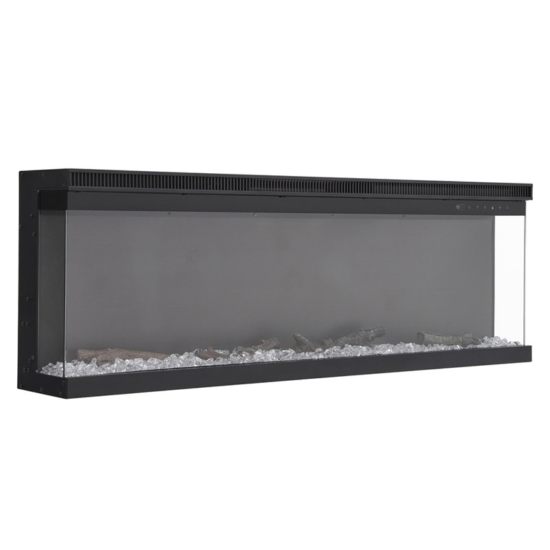 Symple Stuff 152.4cm W Black Electric Fireplace with 5120 BTU