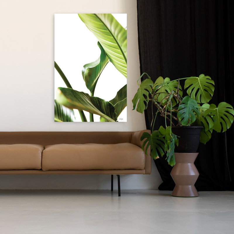Plante, feuilles, plante abstraite, art tropical, H 48 po x l 32 po