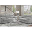 Canapé-lit moelleux confortable en tissu texturé gris-43551174